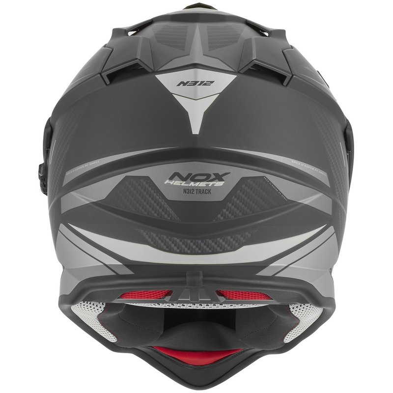 Enduro motocikla ķivere NOX N312 Track matēti melna-sudraba