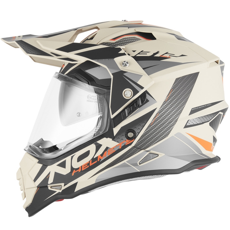 Enduro motocikla ķivere NOX N312 Track matēta smilšu oranža