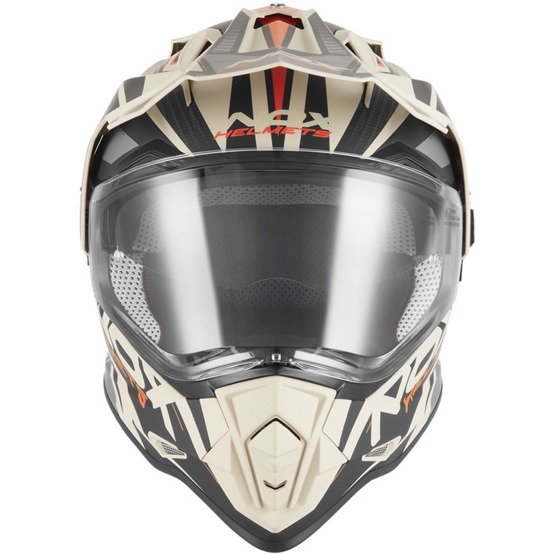 Enduro motocikla ķivere NOX N312 Track matēta smilšu oranža