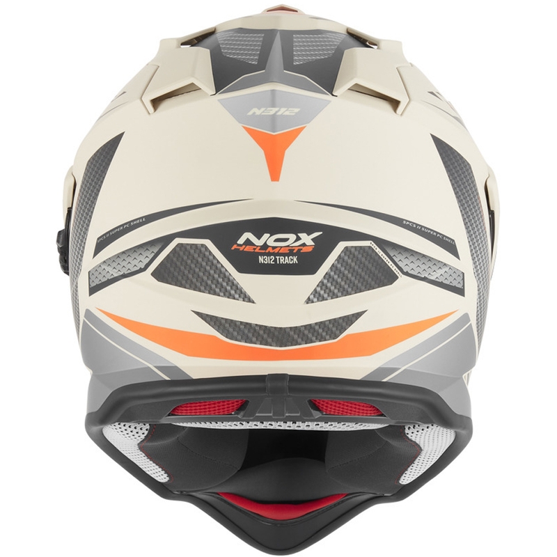 Enduro motocikla ķivere NOX N312 Track matēta smilšu oranža