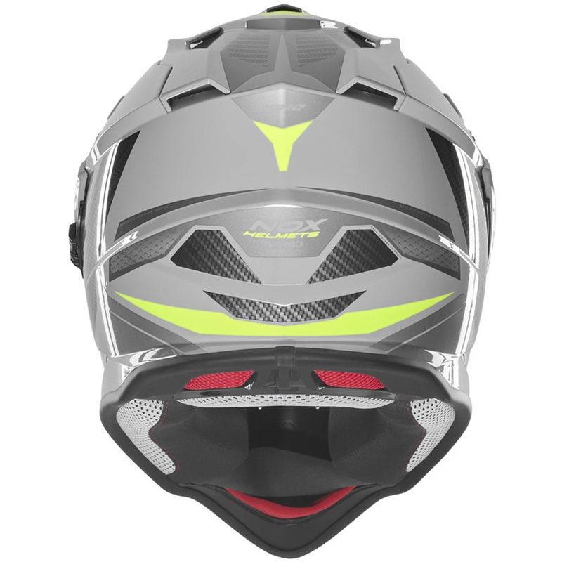 Enduro motocikla ķivere NOX N312 Track pelēka-fluorēta dzeltena