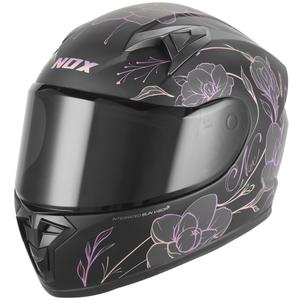 Bērnu slēgta motocikla ķivere NOX N731 Spring matēti melna-rozā