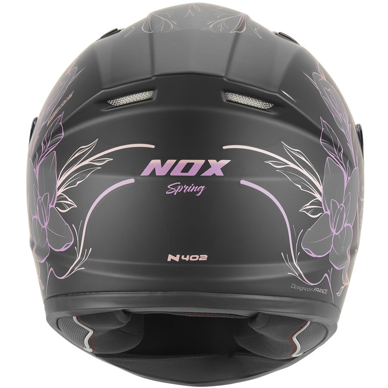 Bērnu slēgta motocikla ķivere NOX N731 Spring matēti melna-rozā