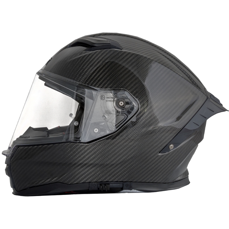 Street Racer Titan Carbon pilnas sejas motocikla ķivere, melna - II. kvalitāte