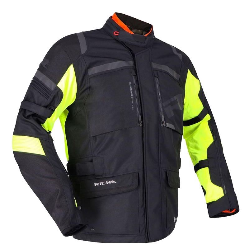 RICHA Brutus GTX motocikla jaka melna-fluorescēta, izpārdošana - 2. kvalitāte - II. kvalitāte
