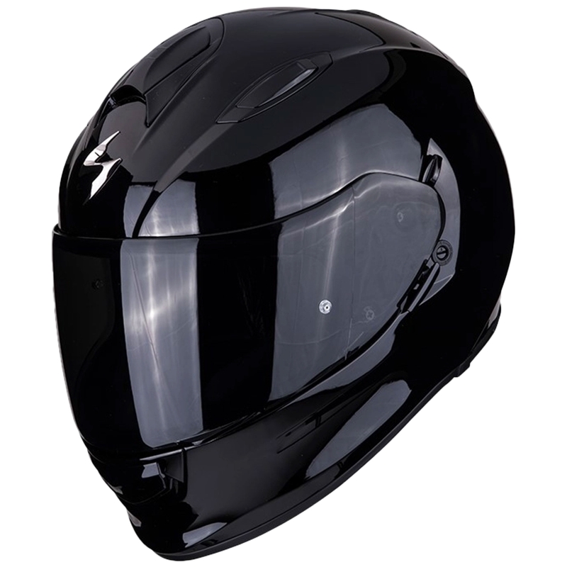 Scorpion Exo-491 Solid pilnas sejas motocikla ķivere, spīdīgi melna - II. kvalitāte