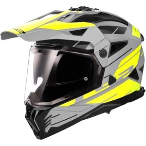 Enduro moto ķivere LS2 MX702 PIONEER II NAMIB pelēka-fluo dzeltena