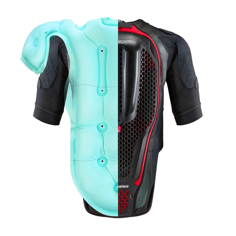 Alpinestars TECH-AIR®7X sistēmas gaisa spilvenu veste melna-sarkana - II. klase - II. kvalitāte