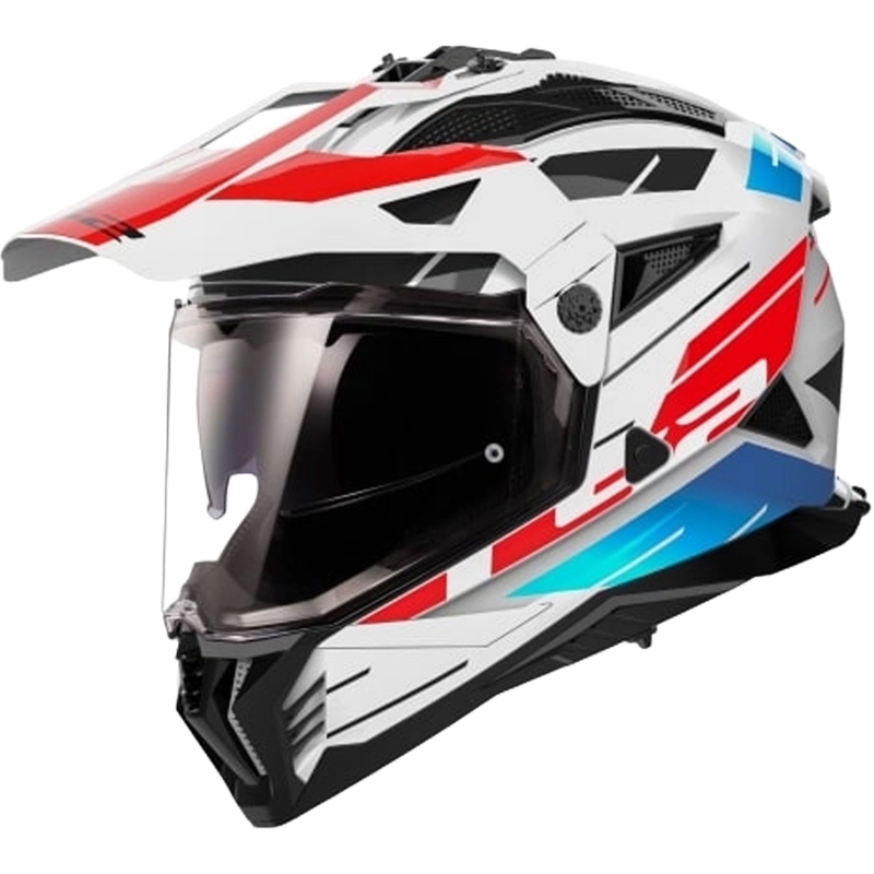 Enduro motocikla ķivere LS2 MX702 PIONEER II NAMIB balta-zila-sarkana