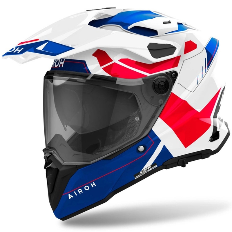 Enduro ķivere Airoh Commander 2 Reveal spīdīgi zili sarkana