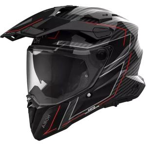 Airoh Commander 2 Carbon Stilīga melni sarkana enduro ķivere