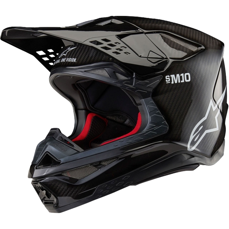 Alpinestars Supertech S-M10 Solid Gloss Carbon motokrosa ķivere