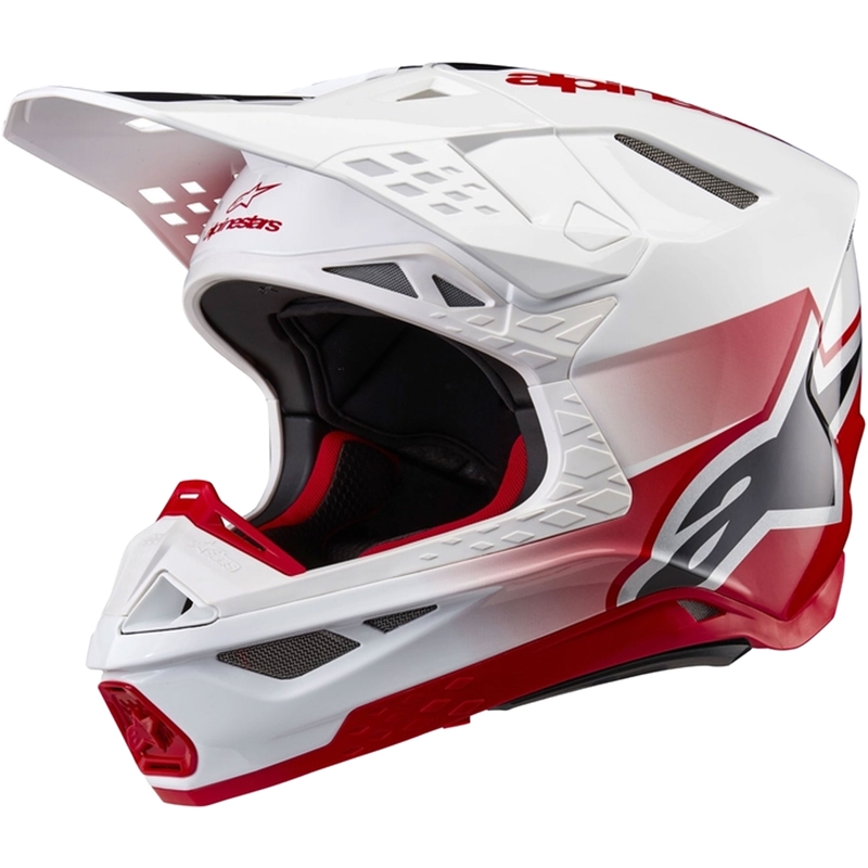 Alpinestars Supertech S-M10 Unite motokrosa ķivere sarkanā un baltā krāsā