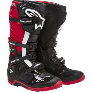 Alpinestars Tech 7 Enduro Drystar Honda melni un sarkani motociklu zābaki