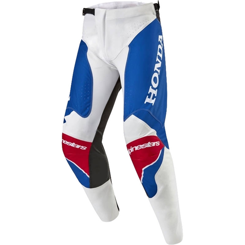 Alpinestars Racer Iconic Honda motokrosa bikses balti-zilas-sarkan-melnas