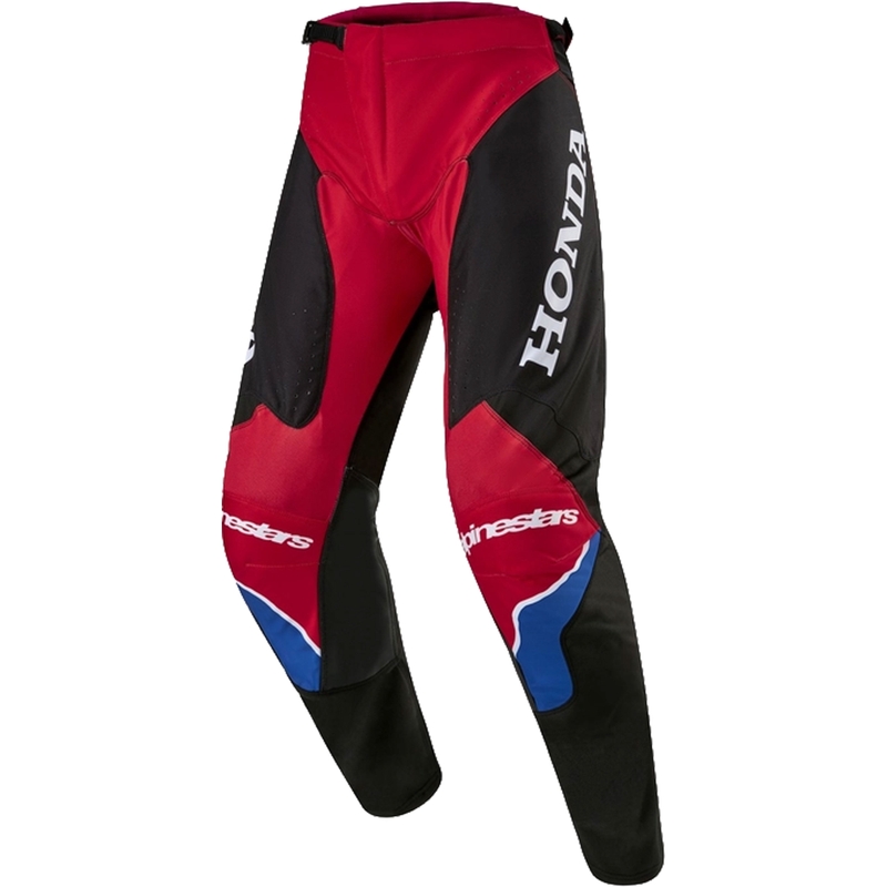 Alpinestars Racer Iconic Honda motokrosa bikses sarkanā-melnā-zilā-baltā kolekcija