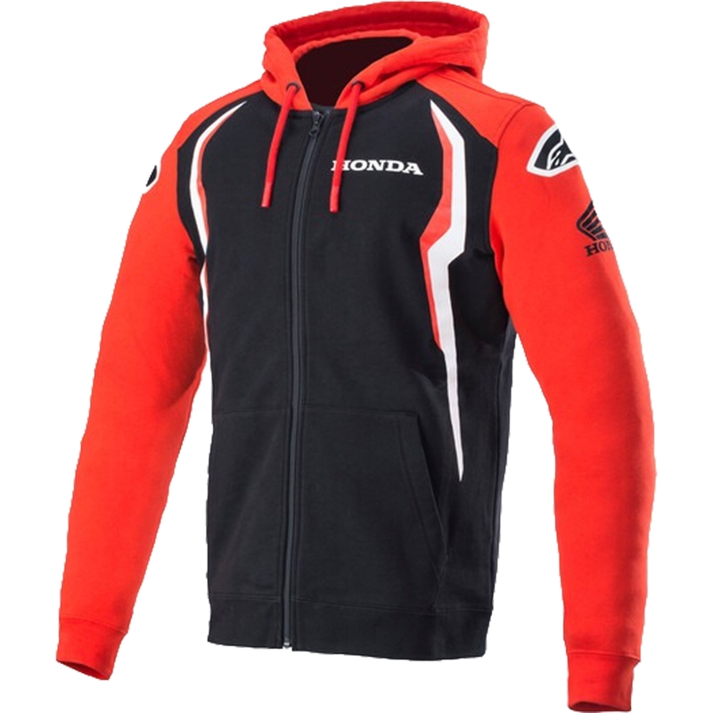 Alpinestars Honda sarkanā un melnā jaka ar kapuci