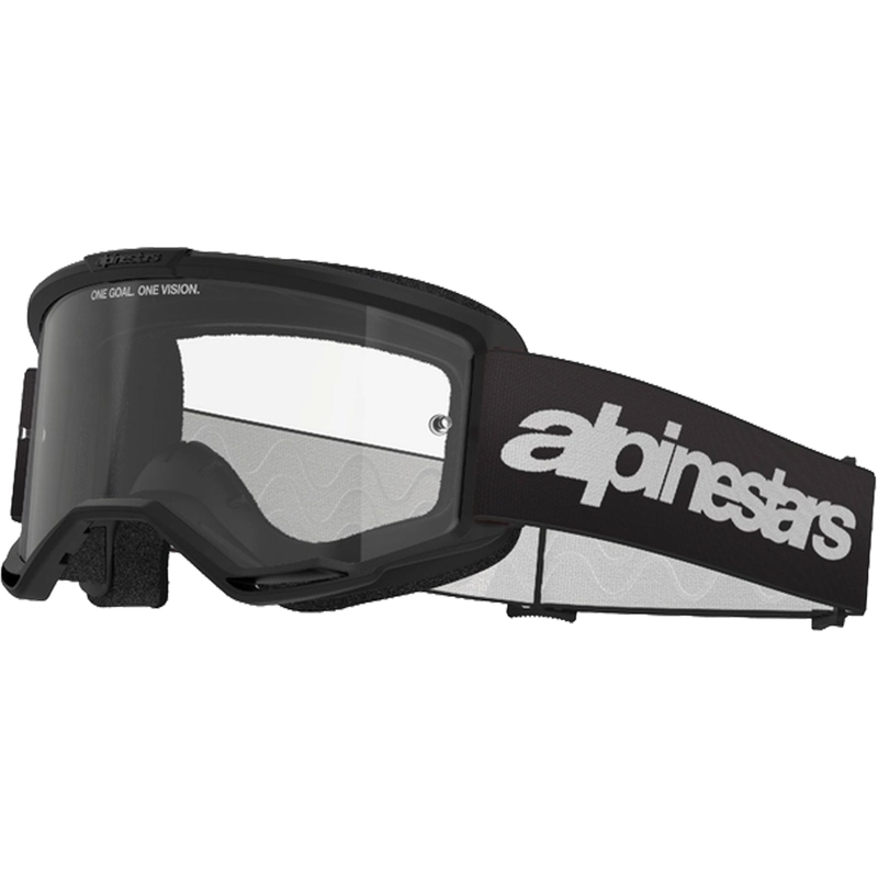 Alpinestars Vision 3 Wordmark motokrosa brilles melnas ar caurspīdīgu pleksi