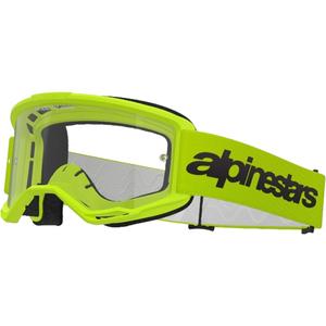 Alpinestars Vision 3 Wordmark fluo dzeltenas motokrosa brilles ar caurspīdīgu pleksi