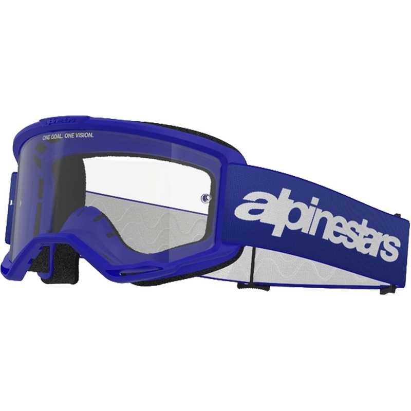 Alpinestars Vision 3 Wordmark motokrosa brilles zilas ar caurspīdīgu pleksi