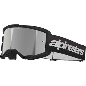 Alpinestars Vision 3 Wordmark motokrosa brilles melnas ar sudraba pleksi spoguļiem