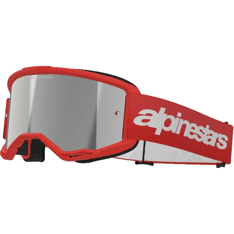 Alpinestars Vision 3 Wordmark motokrosa brilles sarkanas ar sudraba radiālām lēcām izpārdošana