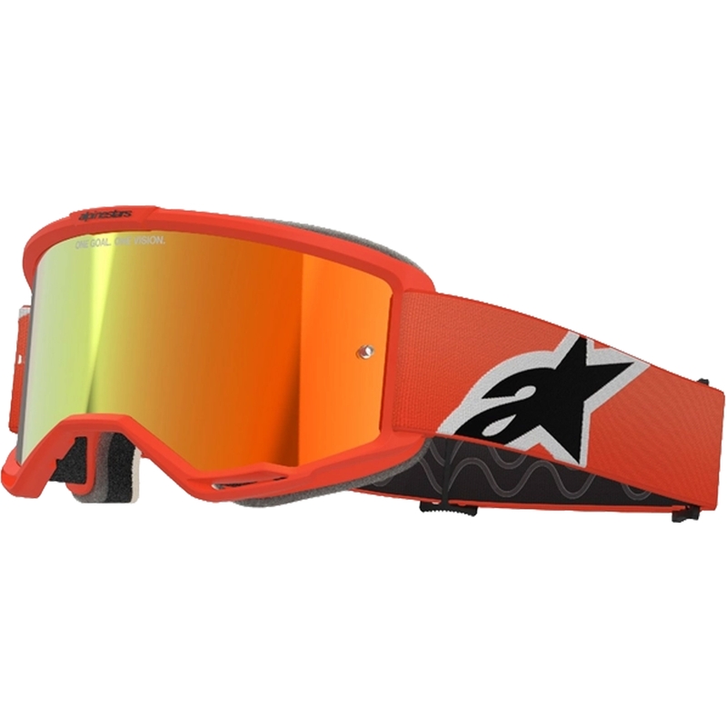 Alpinestars Vision 5 Corp motokrosa brilles oranžas ar spoguļstikla sarkanu lēcu