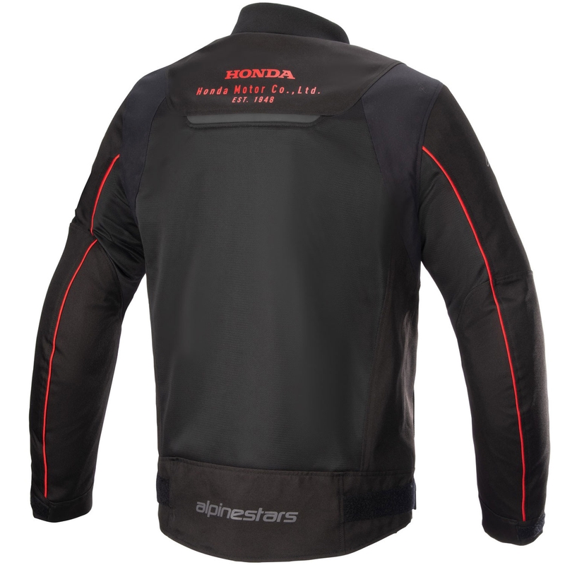 Alpinestars Luc Air 2 Honda melnā un sarkanā motocikla jaka