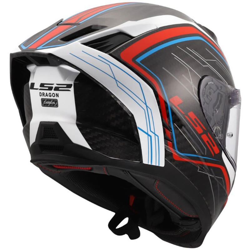 Pilna motocikla ķivere LS2 FF807 Dragon Subic balta-zila-sarkana