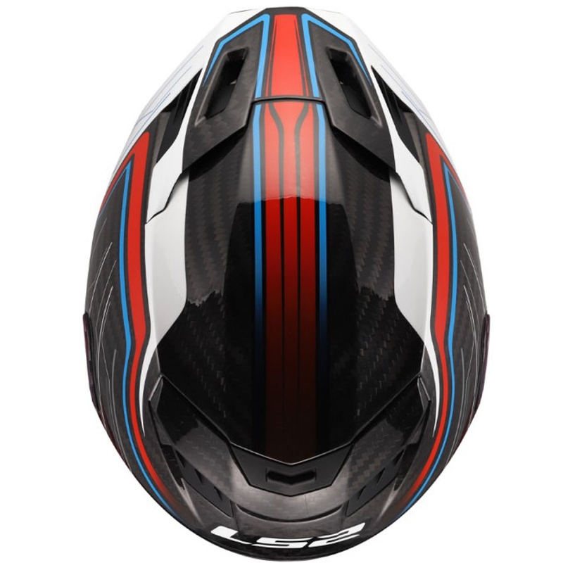 Pilna motocikla ķivere LS2 FF807 Dragon Subic balta-zila-sarkana