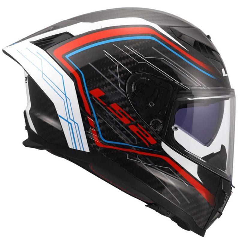 Pilna motocikla ķivere LS2 FF807 Dragon Subic balta-zila-sarkana