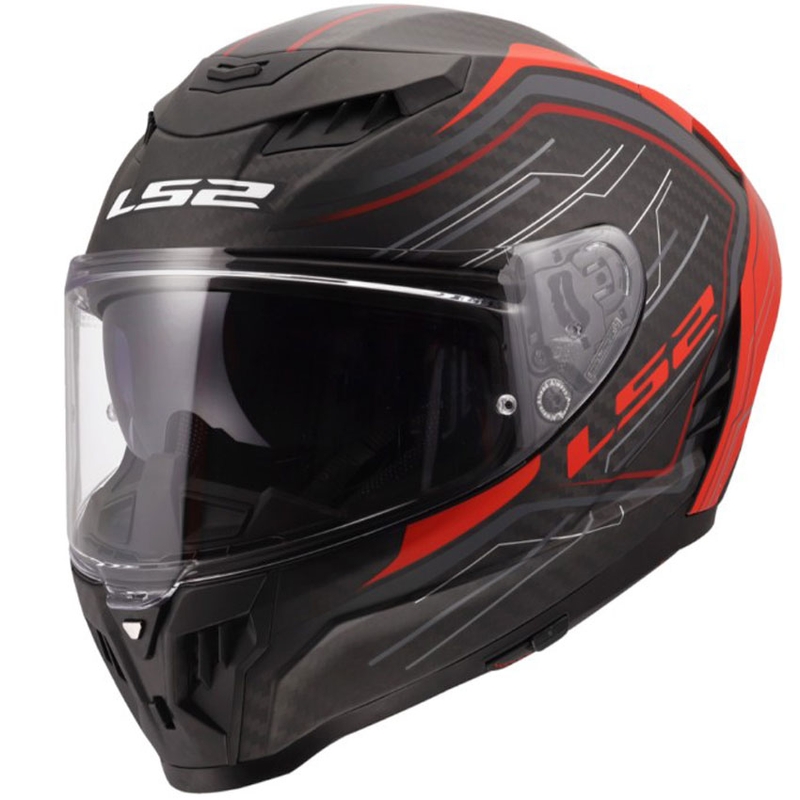 Pilna motocikla ķivere LS2 FF807 Dragon Subic sarkana