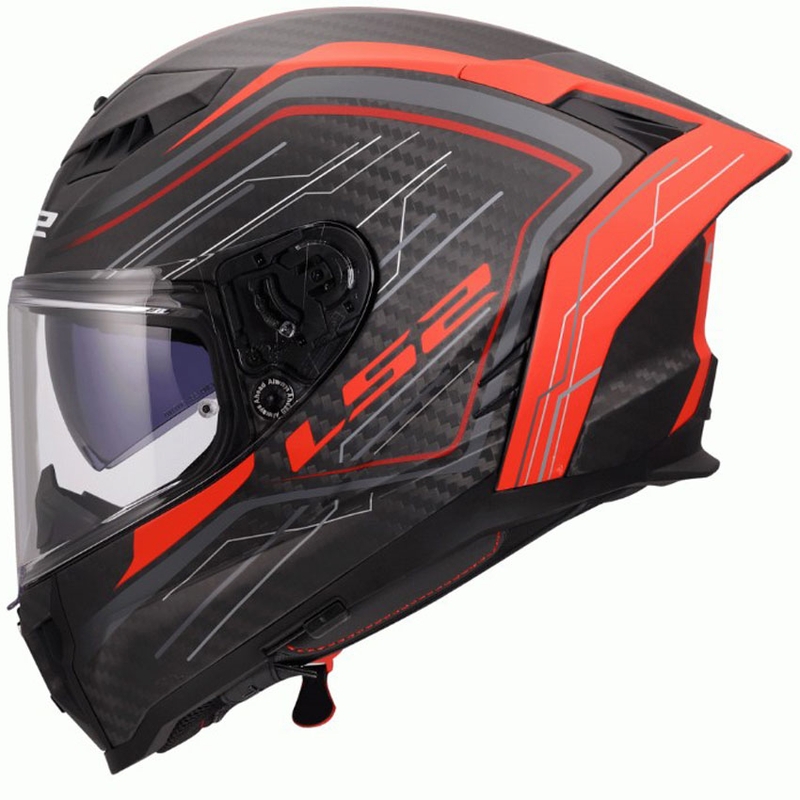 Pilna motocikla ķivere LS2 FF807 Dragon Subic sarkana