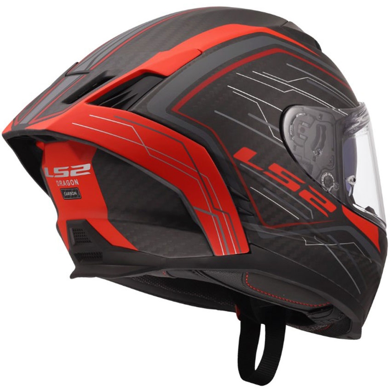 Pilna motocikla ķivere LS2 FF807 Dragon Subic sarkana