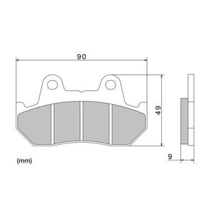 NISSIN pusmetāla bremžu kluči 90x49x9 mm 2 gab.