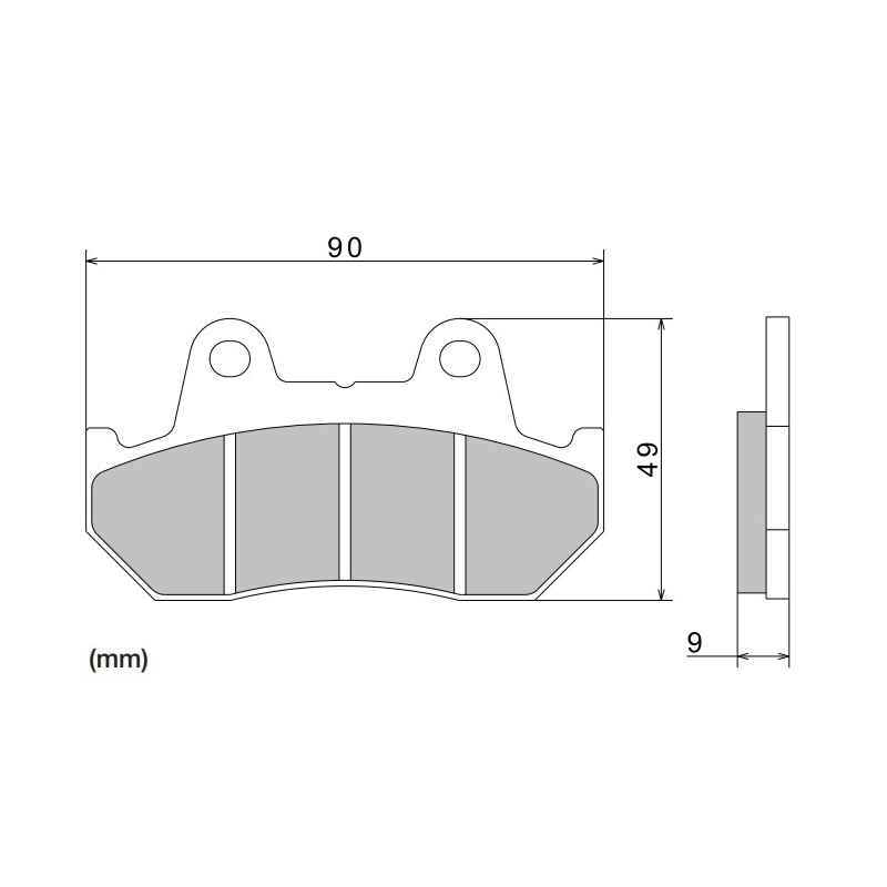 NISSIN pusmetāla bremžu kluči 90x49x9 mm 2 gab.