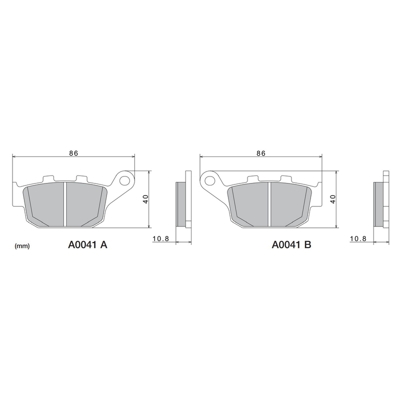 NISSIN pusmetāla bremžu kluči 86x40x10.8 mm 2 gab.