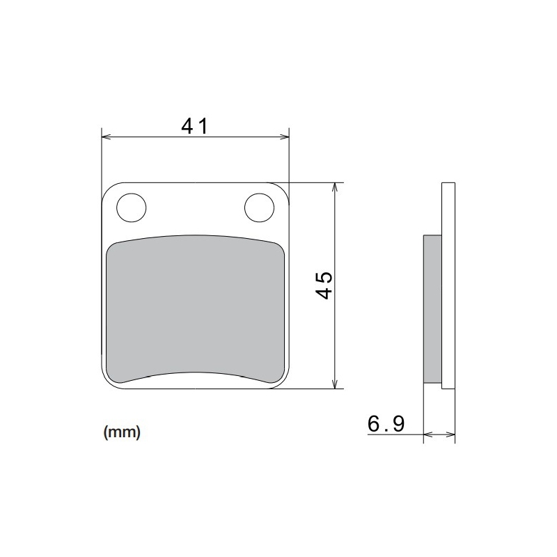 NISSIN pusmetāla bremžu kluči 41x45x6,9 mm 2 gab.
