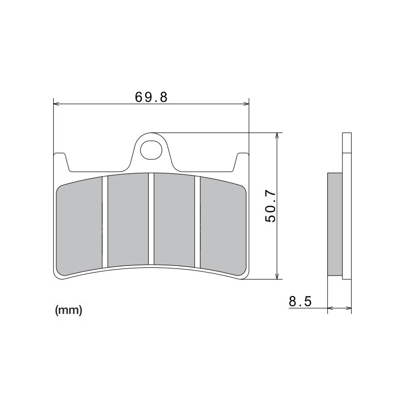 NISSIN pusmetāla bremžu kluči 69,8x50,7x8,5 mm 2 gab.