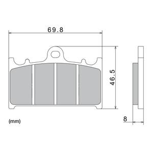 Bremžu kluči NISSIN pusmetāla savienojums 69,8x46,5x8 mm 2 gab.