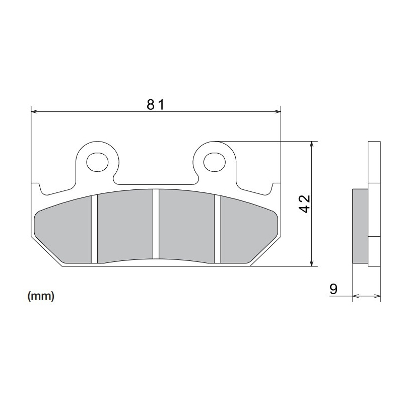NISSIN pusmetāla bremžu kluči 81x42x9 mm 2 gab.