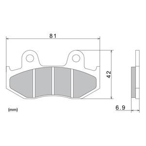 NISSIN pusmetāla bremžu kluči 81x42x6,9 mm 2 gab.