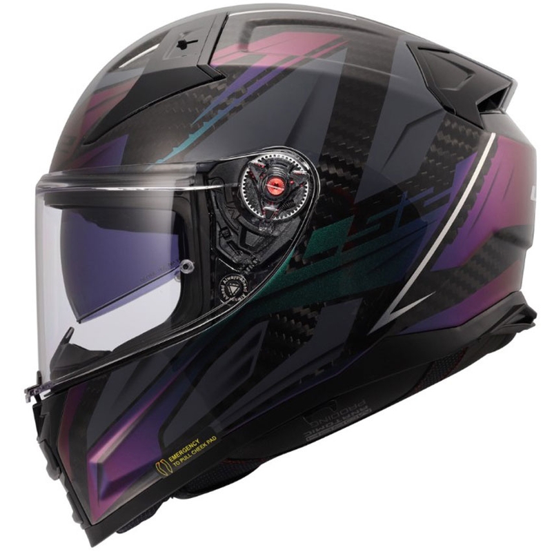 Pilna motocikla ķivere LS2 FF811 Vector II C Savage Chameleon melna-violeta