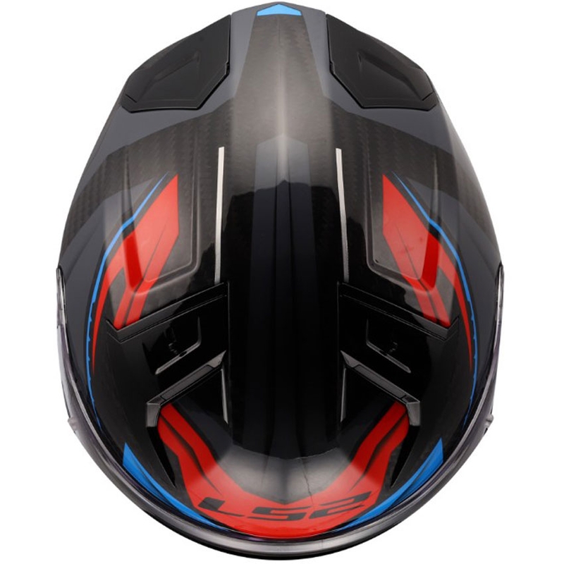 Pilna sejas motocikla ķivere LS2 FF811 Vector II C Savage balta-zila-sarkana