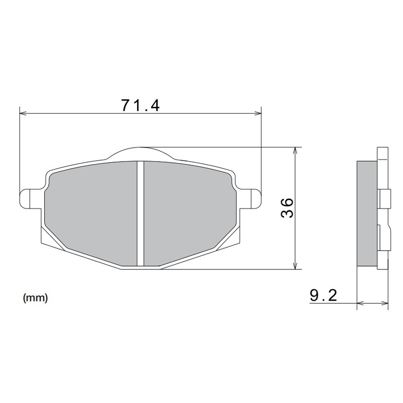 Bremžu kluči NISSIN pusmetāla savienojums 71,4x36x9,2 mm 2 gab.