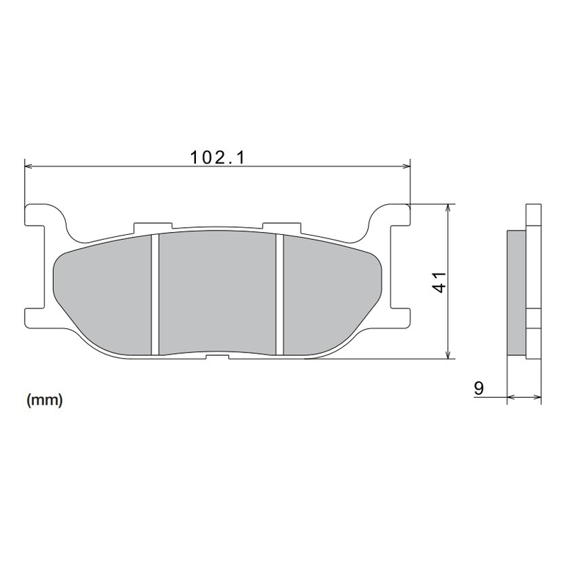 Bremžu kluči NISSIN pusmetāla savienojums 102,1x41x9 mm 2 gab.