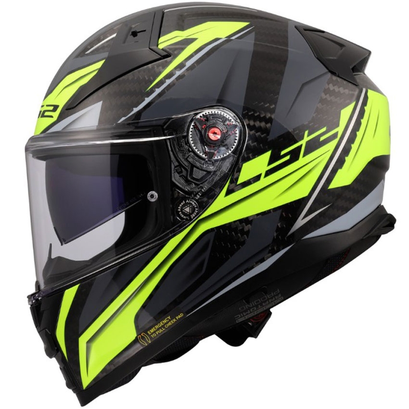 Pilna sejas motocikla ķivere LS2 FF811 Vector II C Savage spīdīga HV dzeltena