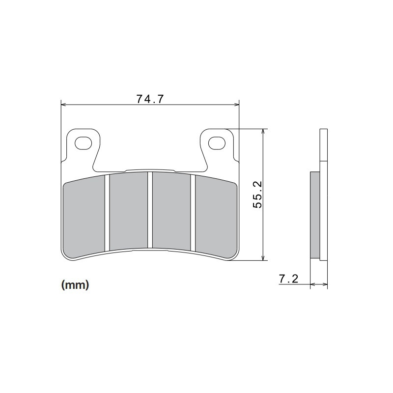 Bremžu kluči NISSIN pusmetāla savienojums 74,7x55,2x7,2 mm 2 gab.