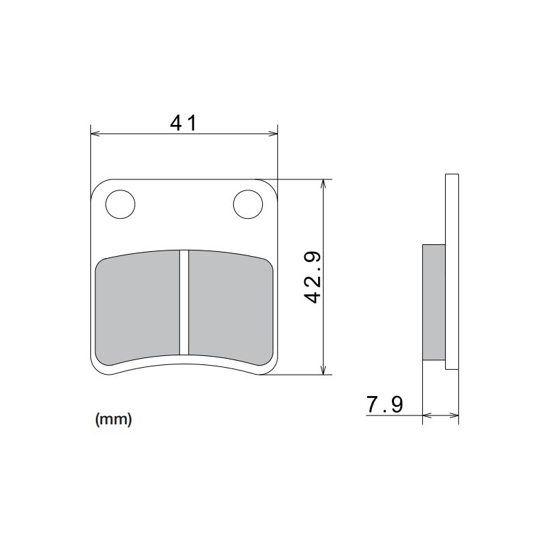 NISSIN pusmetāla bremžu kluči 41x42,9x7,9 mm 2 gab.