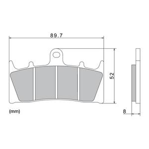 NISSIN pusmetāla bremžu kluči 89,7x52x8 mm 2 gab.